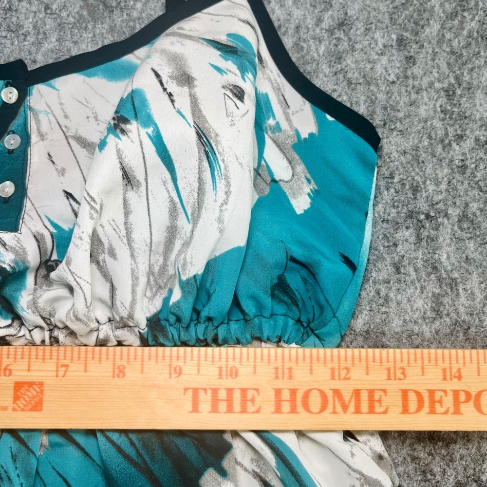Kimchi Blue Urban Outfitters Abstract Print Dress Women S Teal Boho Y2K Indie - Picture 10 of 11
